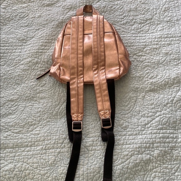 French Connection Jace Metallic Mini Backpack in Rose Gold - Picture 9 of 9